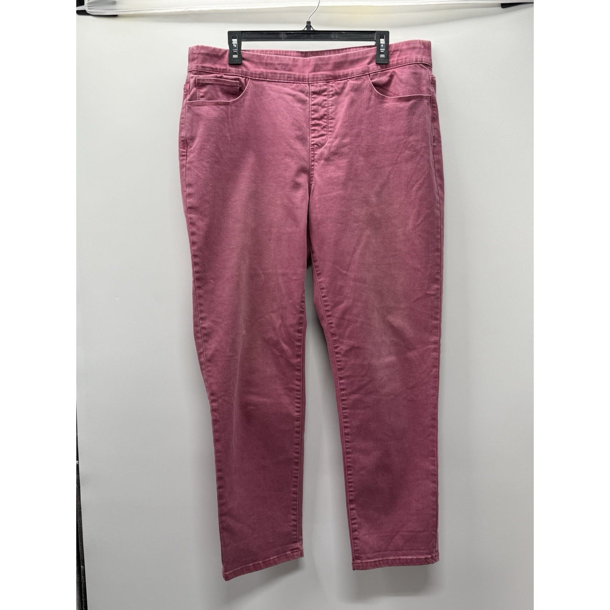 Soft Surroundings Pink Slim Straight Stretch Pants Women XL Casual Minimalist