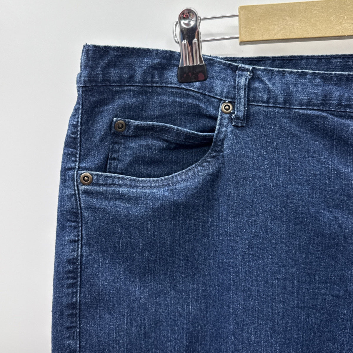 Ruby Rd Jeans Women Blue 5 Pocket Sz 18W Back Elastic Waist Zip Button Comfort