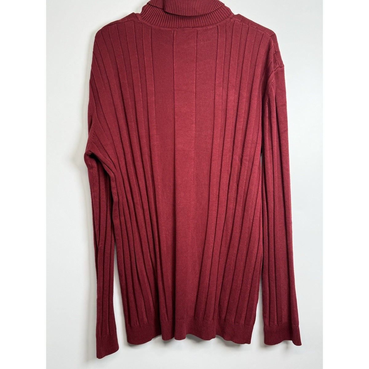 AIOPESON Ribbed Knit Turtleneck Sweater XXL Red Stretch Soft Minimalist Classic