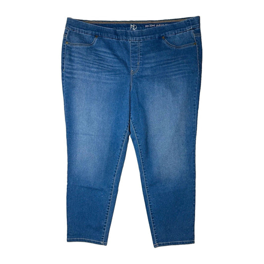 New Directions Curvy Women Plus Size Pull On Skinny Stretch Denim Jeans Blue
