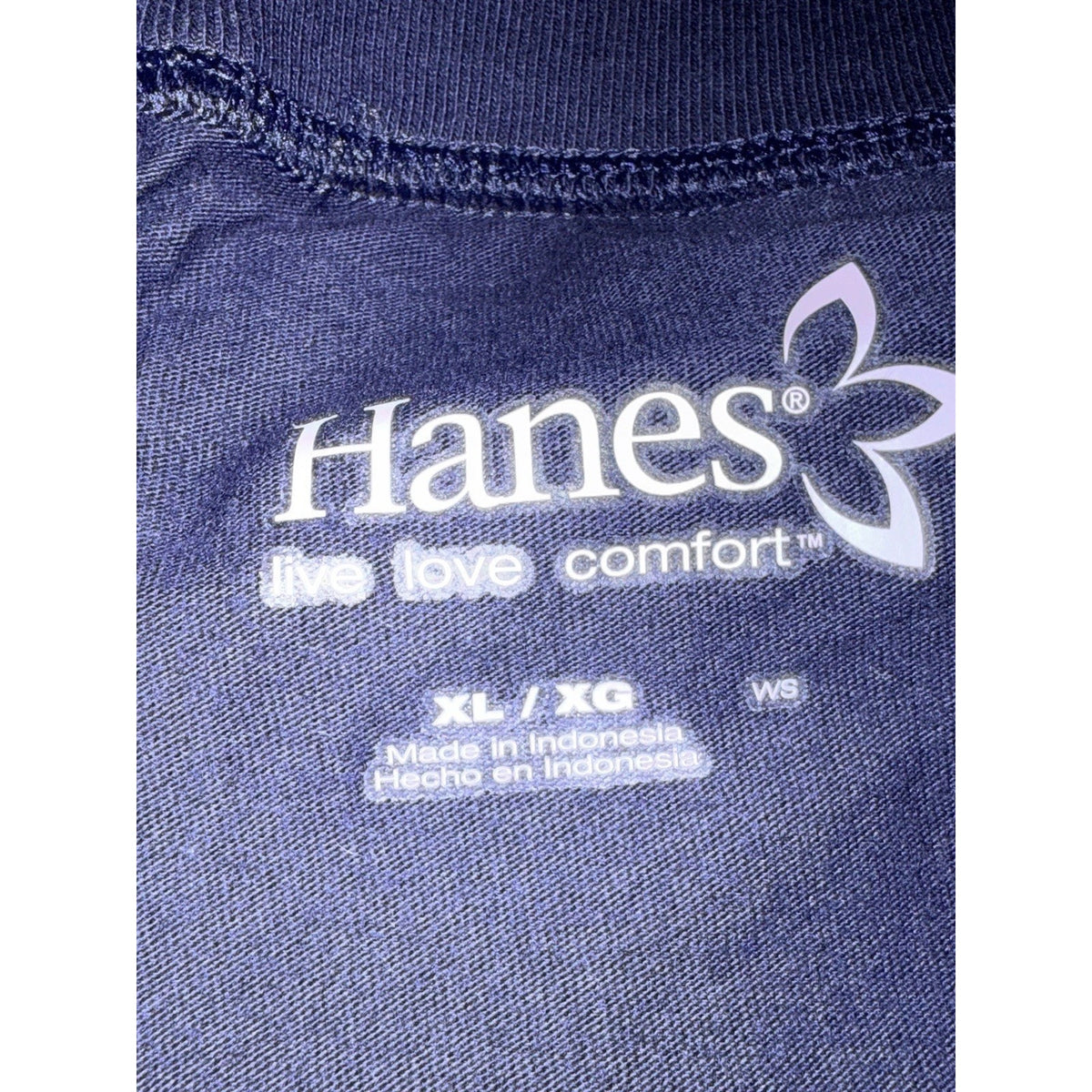 Hanes Navy Blue Lounge Shorts Women XL Drawstring Cotton Casual Comfy Athleisure