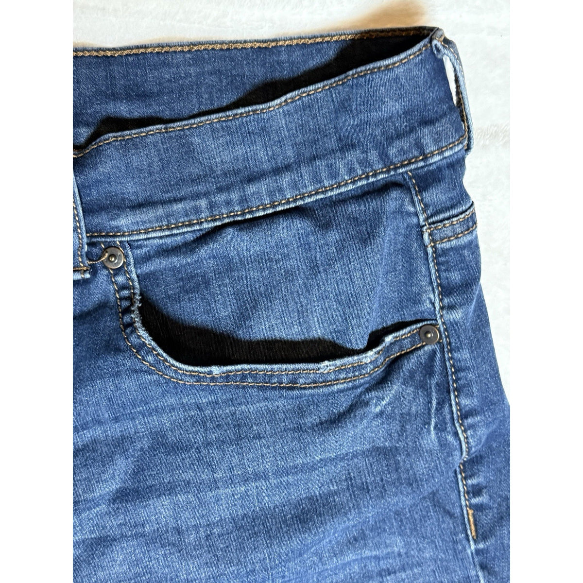 Terra & Sky Women 22W Petite Skinny Jeans Stretch Denim Medium Wash Plus Size