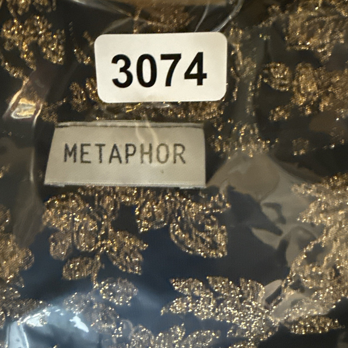 Metaphor Gold Floral Glitter Tank Top Black Slinky Sleeveless Evening Blouse