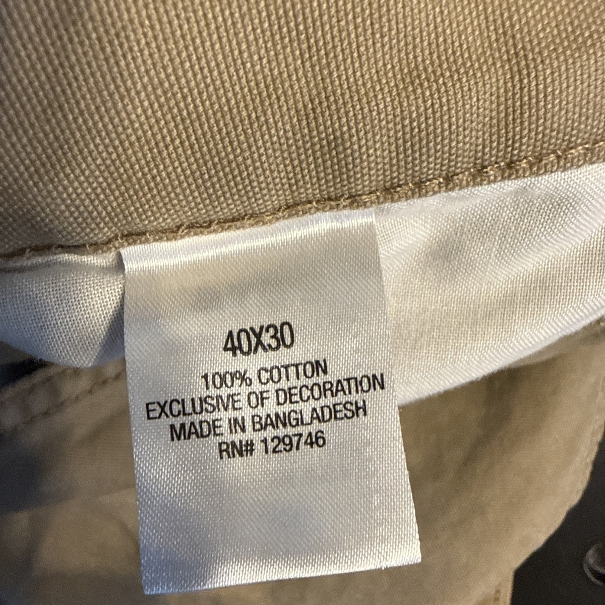 Blue Mountain Dark Khaki Carpenter Pants 100% Cotton Pocket RN# 129746 Men 40X30