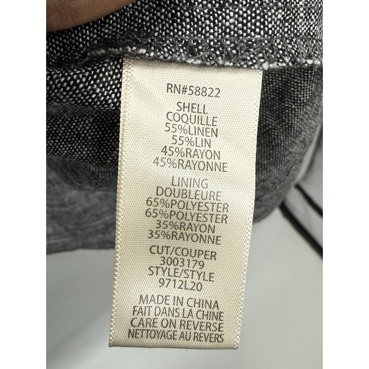 MAX STUDIO Linen Blend Moto Jacket Women’s L Gray Asymmetrical Zip