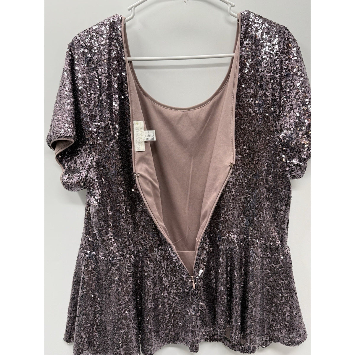 Forever 21+ 3X Mauve Peplum Top Plus Size Party Holiday New Years