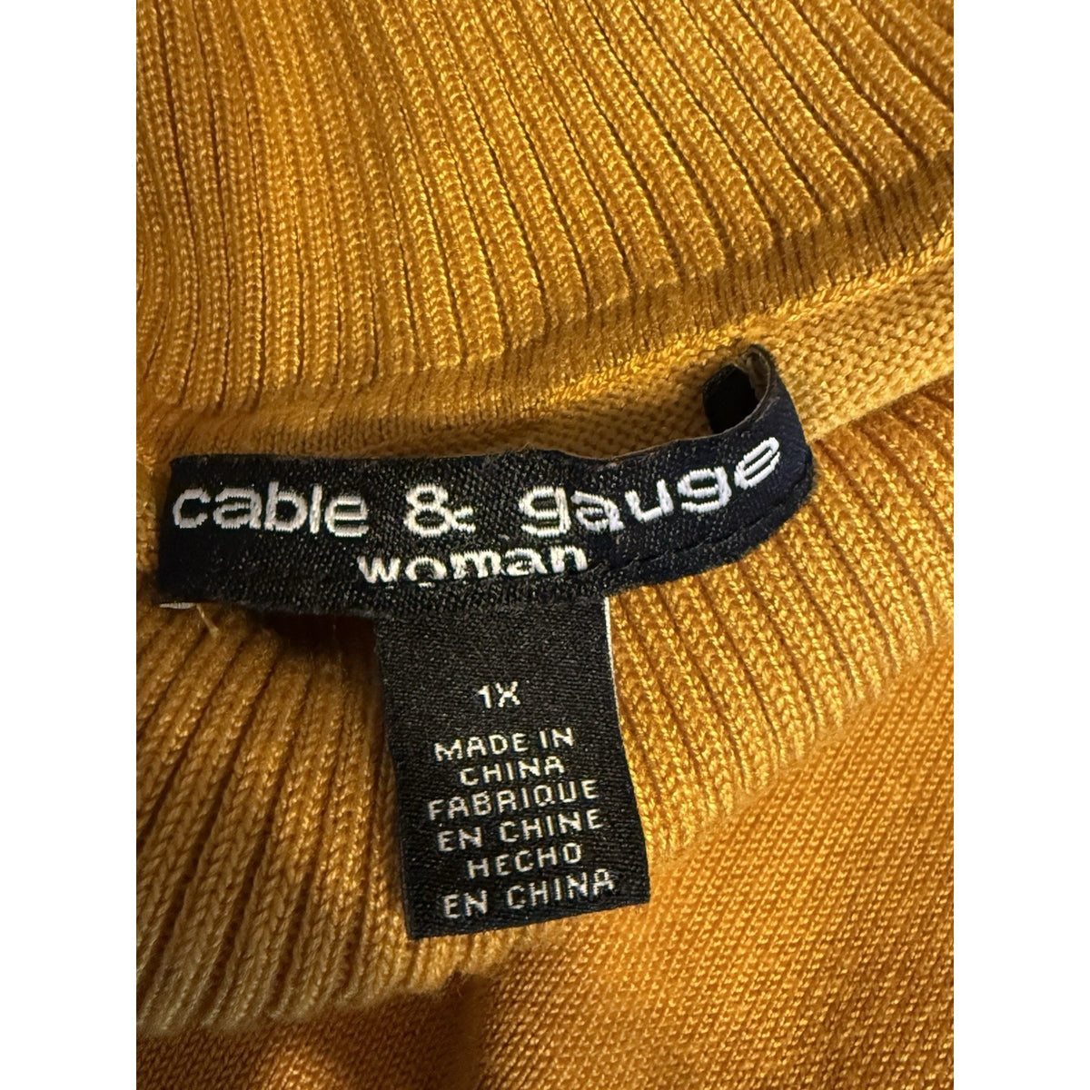 Cable & Gauge Mustard Sleeveless Turtleneck Sweater Top 1X Minimalist Soft Girl