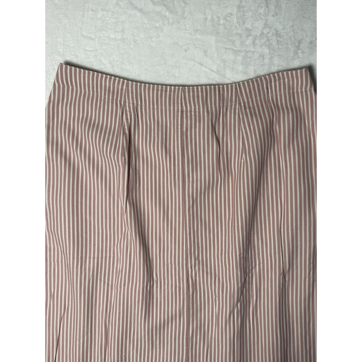 Talbots Petite Skirt 16P NWT Pink White Stripe Button Front Cotton Blend A Line