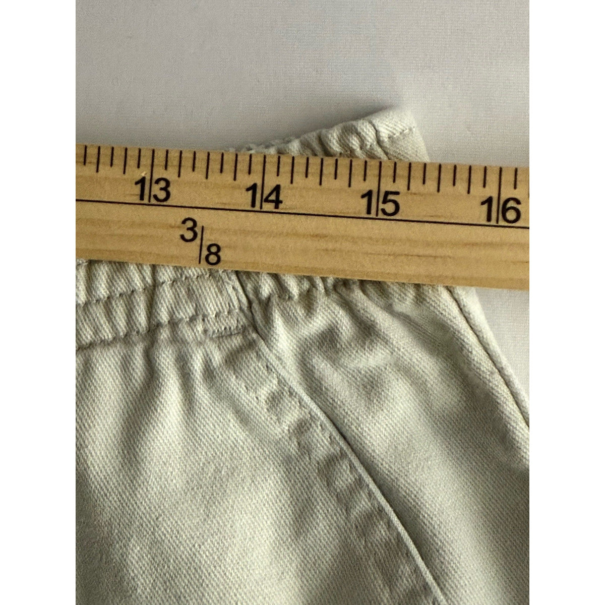 CHIC Womens Size 14 Average Vintage Khaki Beige Pull On 100% Cotton Pants 29”