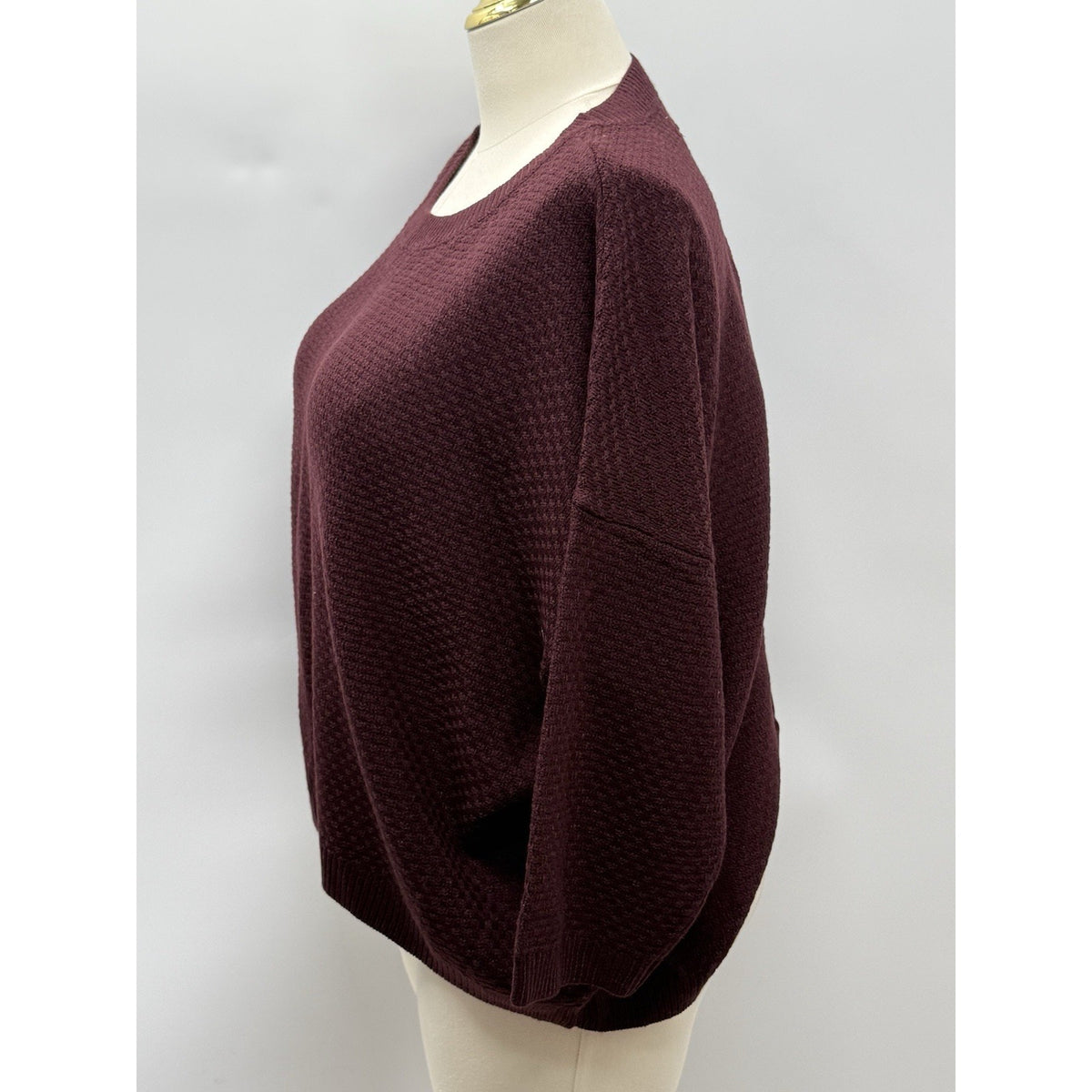 Soho New York & Company Sweater XL Burgundy Open Back Bow Tie Knit Pullover NWOT