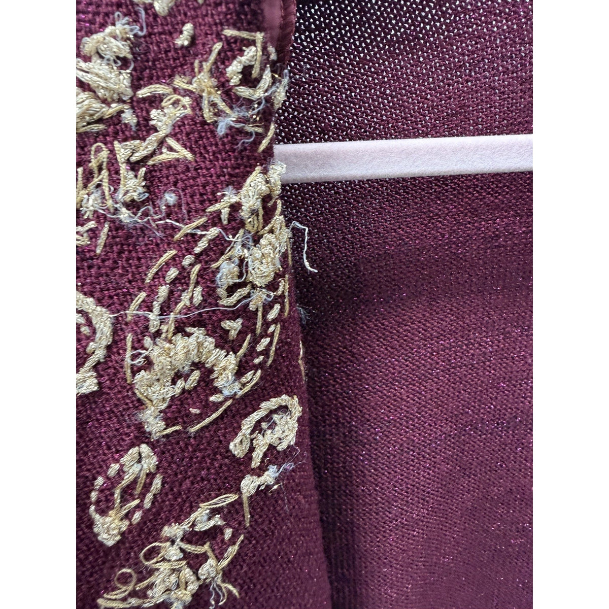 Vintage Jaclyn Smith Cardigan M Burgundy Gold Beaded Metallic Embroidered