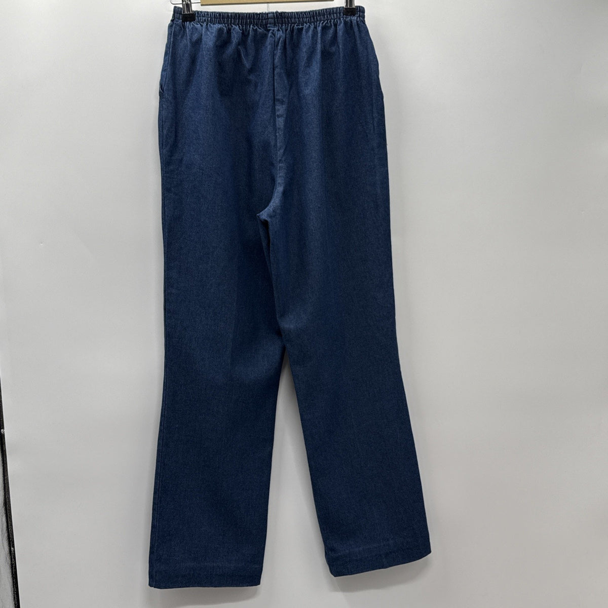 Chic Pull On Mom Jeans - Womens 12 Blue High Rise Stretch Medium Wash