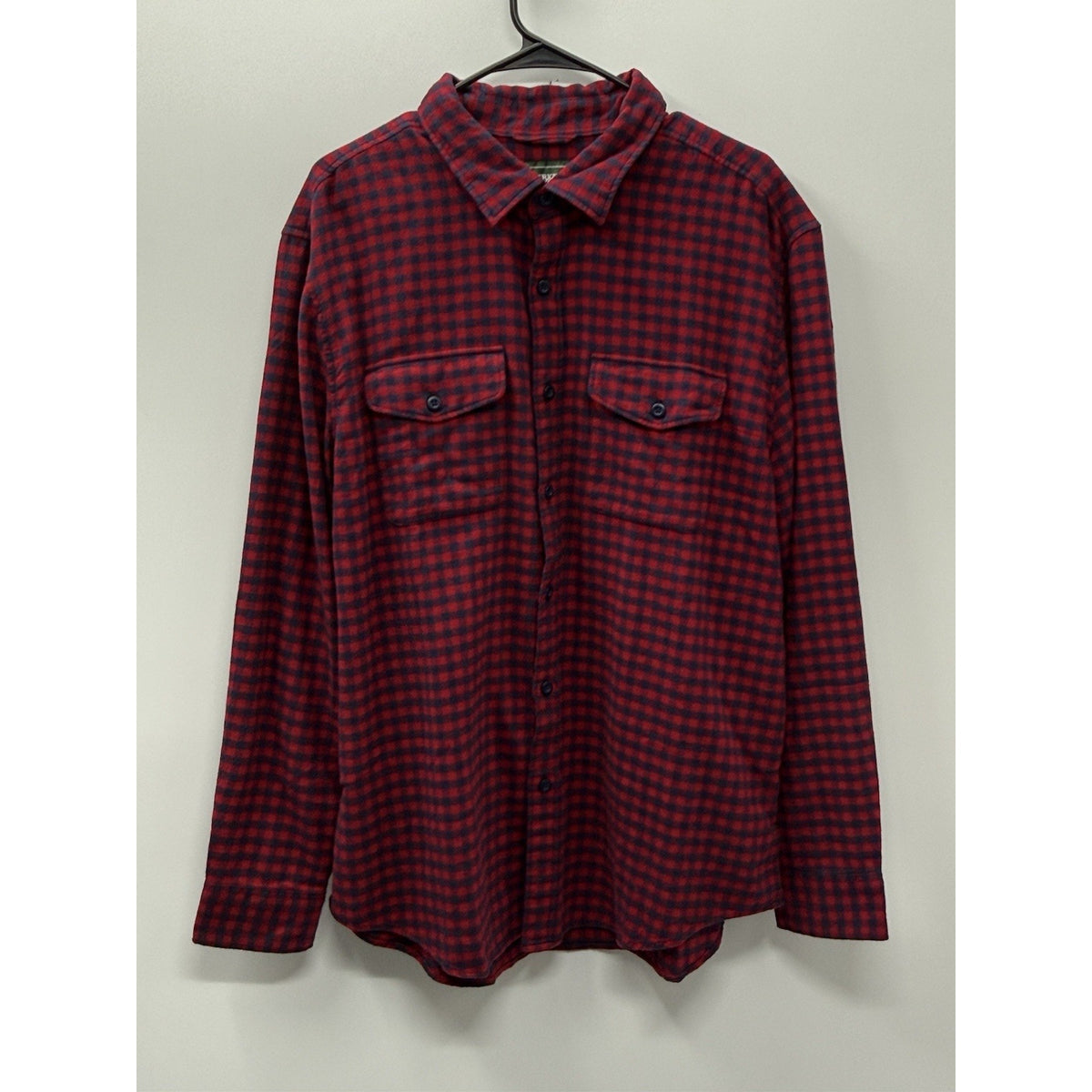 American Eagle Outfitters Mens XL Buffalo Plaid Flannel Shirt Red Blue Cotton