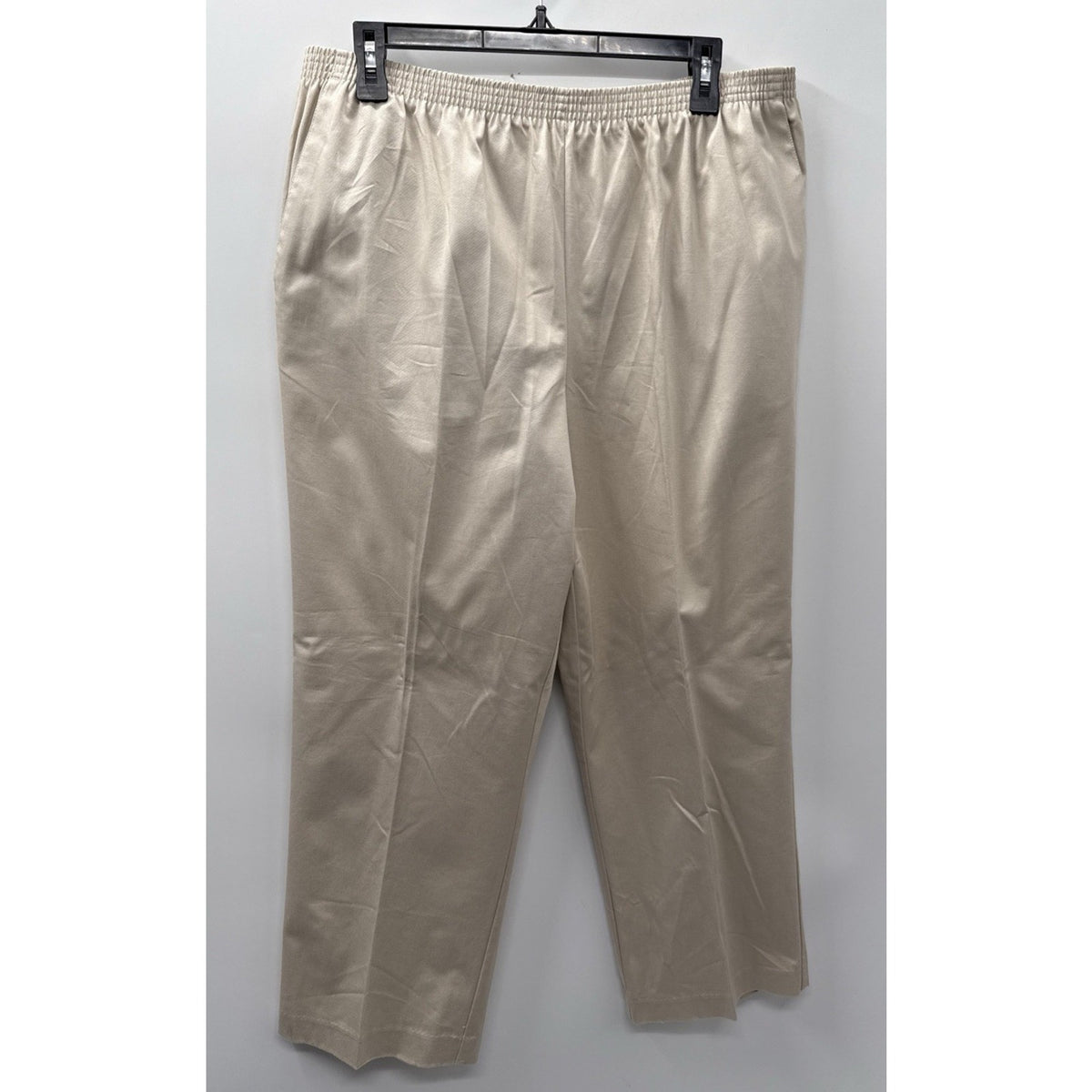 Alfred Dunner Womens 16 Short Beige Pull On Pants NWT Stretch Classic -FLAWED-