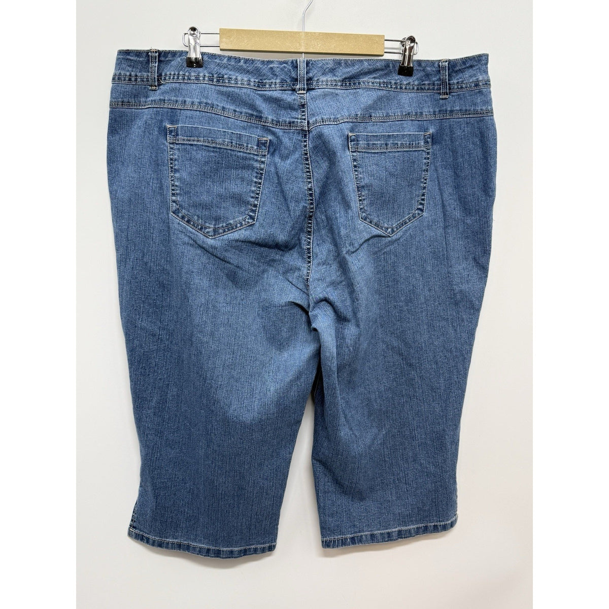 Gloria Vanderbilt Perfect Fit Capris Womens 20W Plus Stretch Denim Embroidered