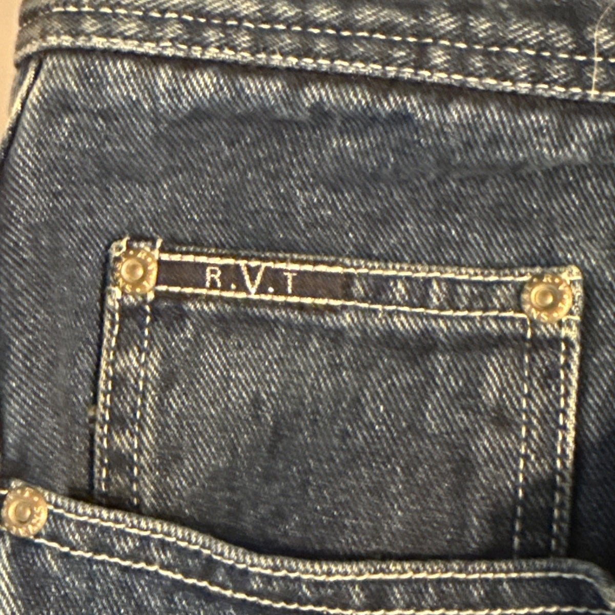RVT Denim Shorts Womens 26 Blue Green Ombre Y2K Skater Baggy Cotton Jean Shorts