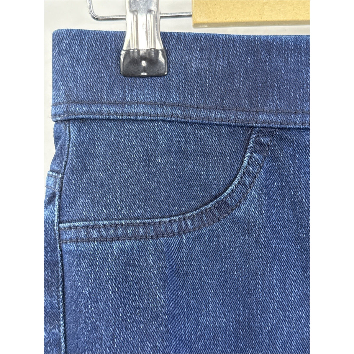 Time & Tru Blue Jeans Pull On High Rise Stretch Fitted Sz S(4-6) Womens