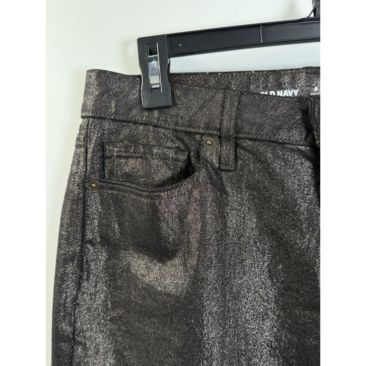 Women's Old Navy High Waist Shine O.G Shimmer Straight Ankle Jeans Size 8P