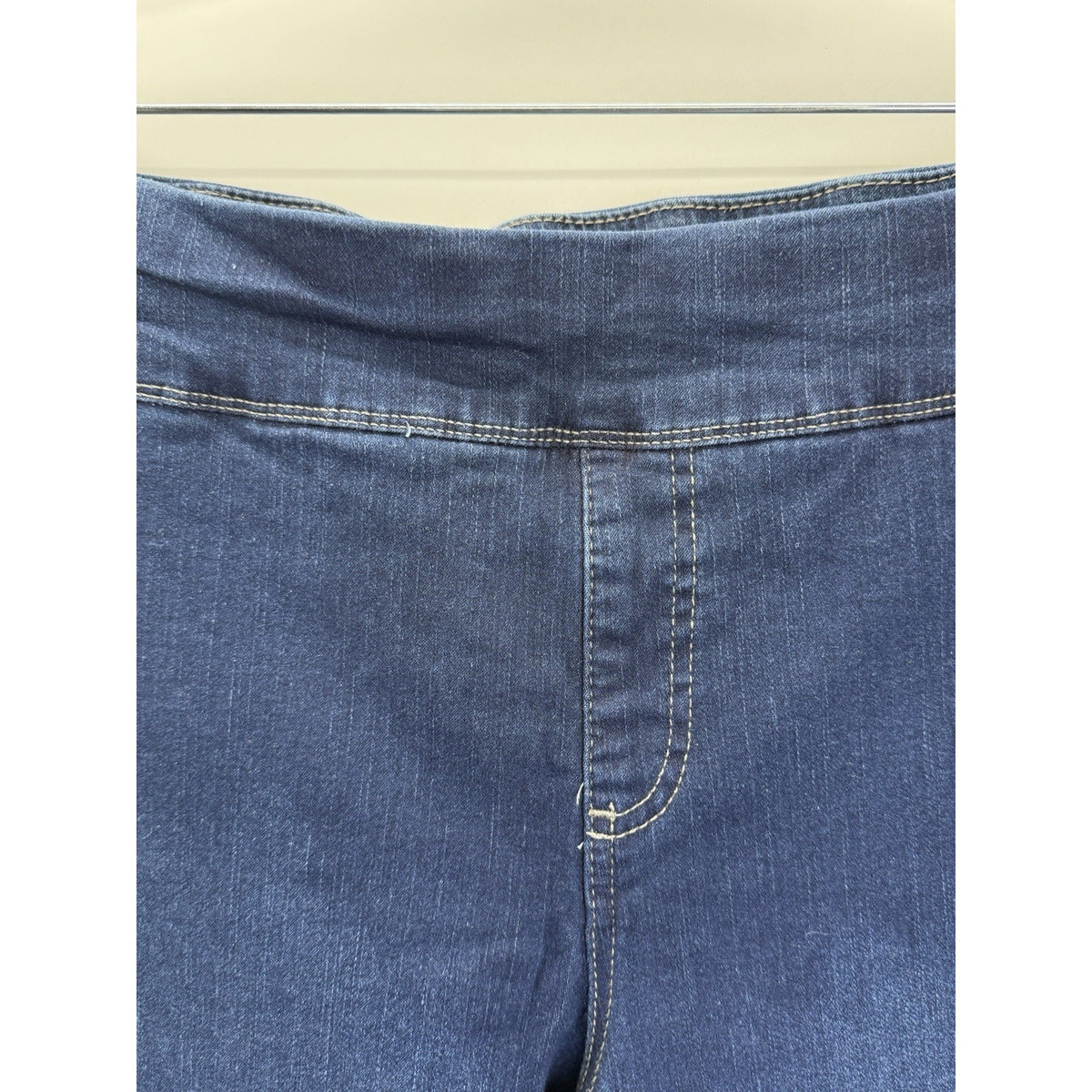 Terra & Sky Pull On Denim Pants 2X Petite 20W-22W Stretch Dark Wash Plus