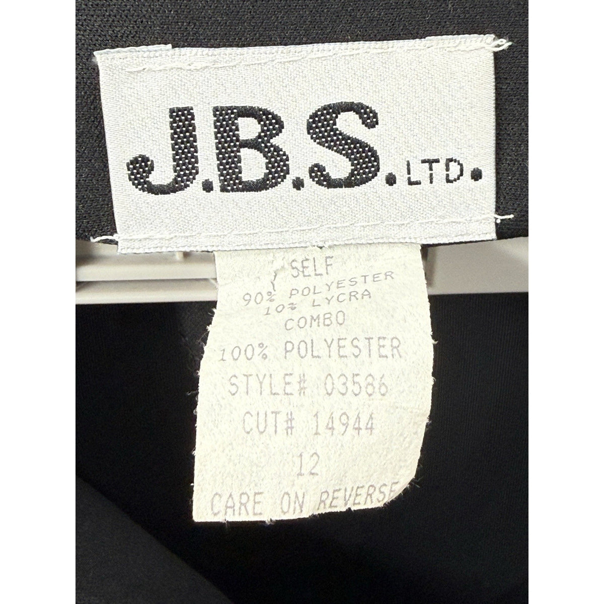 J.B.S. LTD. Size 12 Vintage Velvet Metallic Grid Open Front Jacket Black/Gold