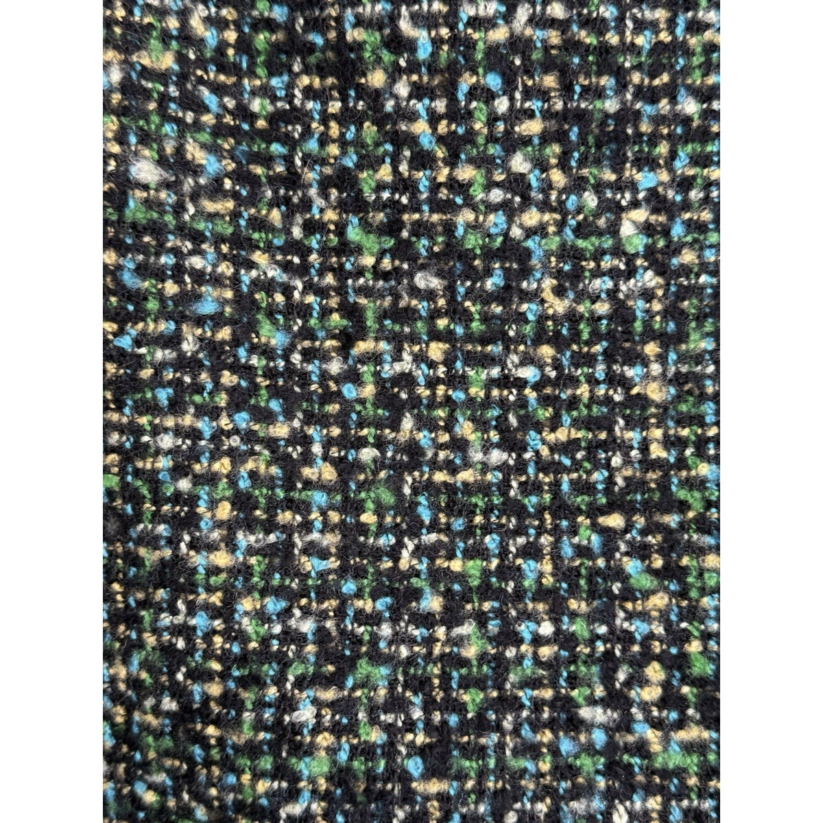Liz Claiborne Petite 8P Tweed Skirt Black Green Blue Fully Lined