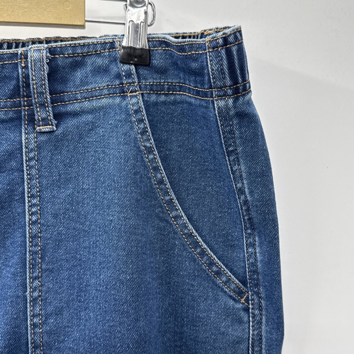ReCreation Jeans Women's Large Blue Denim Stretch Waistband Straight Leg Casual