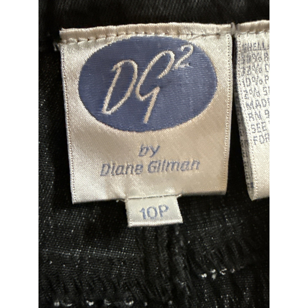 DG2 diane gilman Jeans Women Black Denim 5 Pocket Straight Leg Sz 10P
