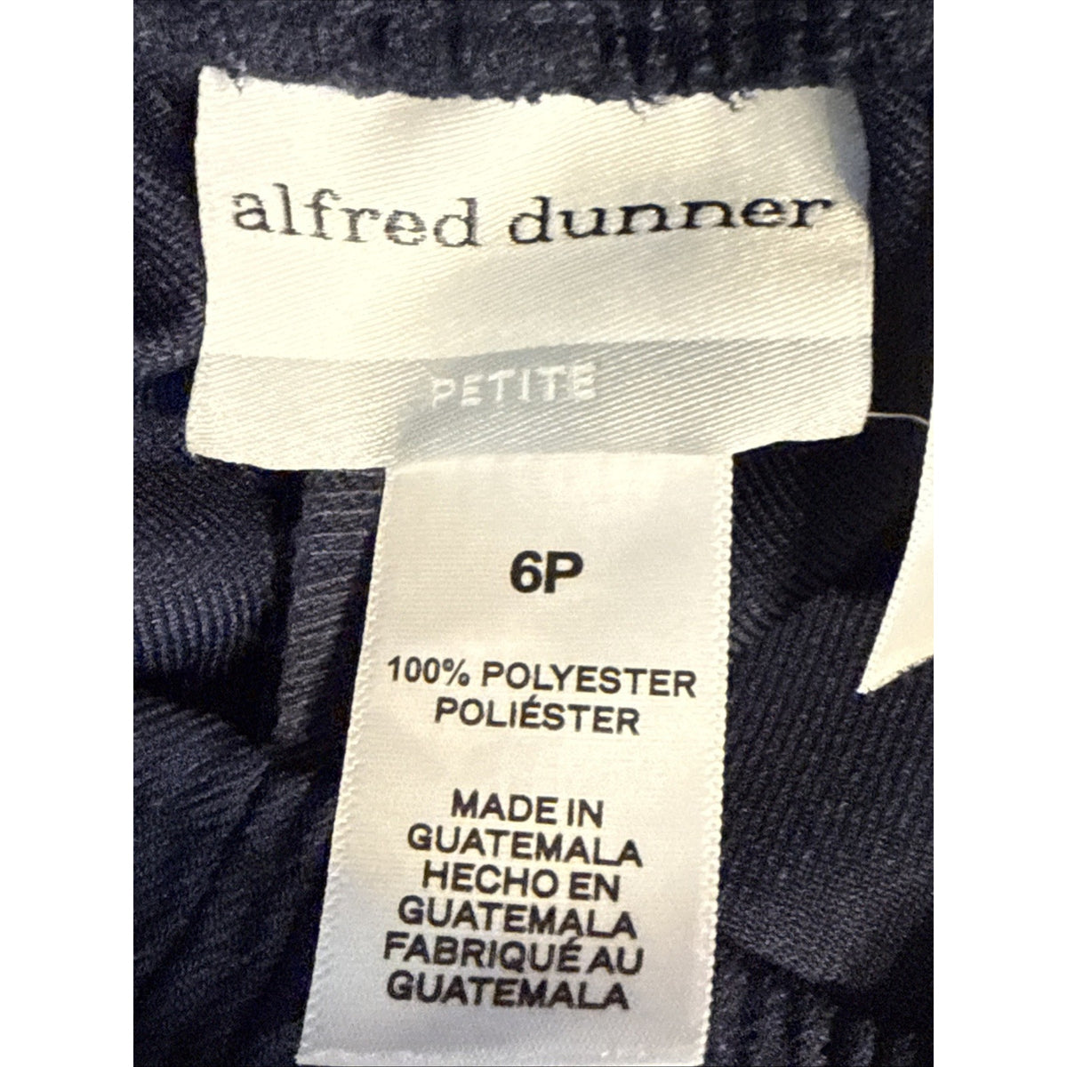 Alfred Dunner Dress Pants Womens 6P Blue Pull On Waist Straight Leg Petite