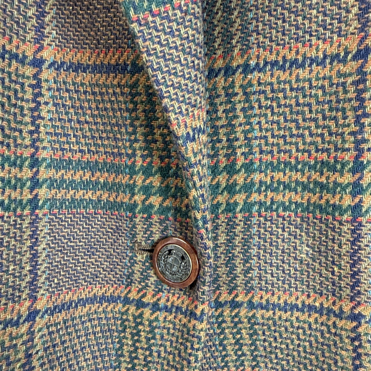 Sag Harbor Woman 20W Wool Blend Plaid Blazer Vintage Brown Green Tweed Jacket