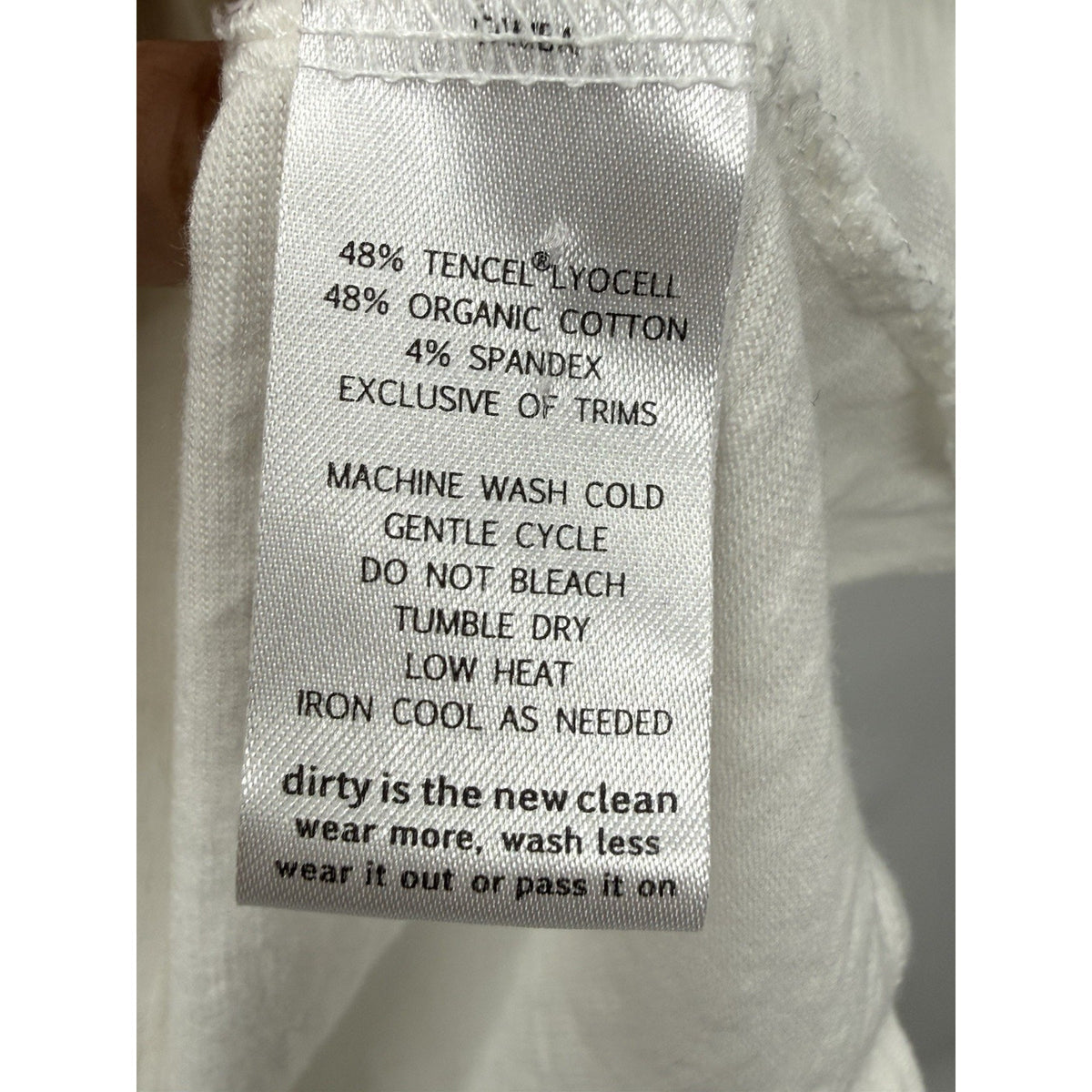 Horny Toad Large White Tencel Organic Cotton Wrap Front Long Sleeve Top
