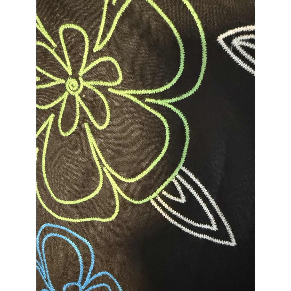 Dressbarn Womens Skirt Plus 20W Black Floral Embroidered A-Line Y2K Retro