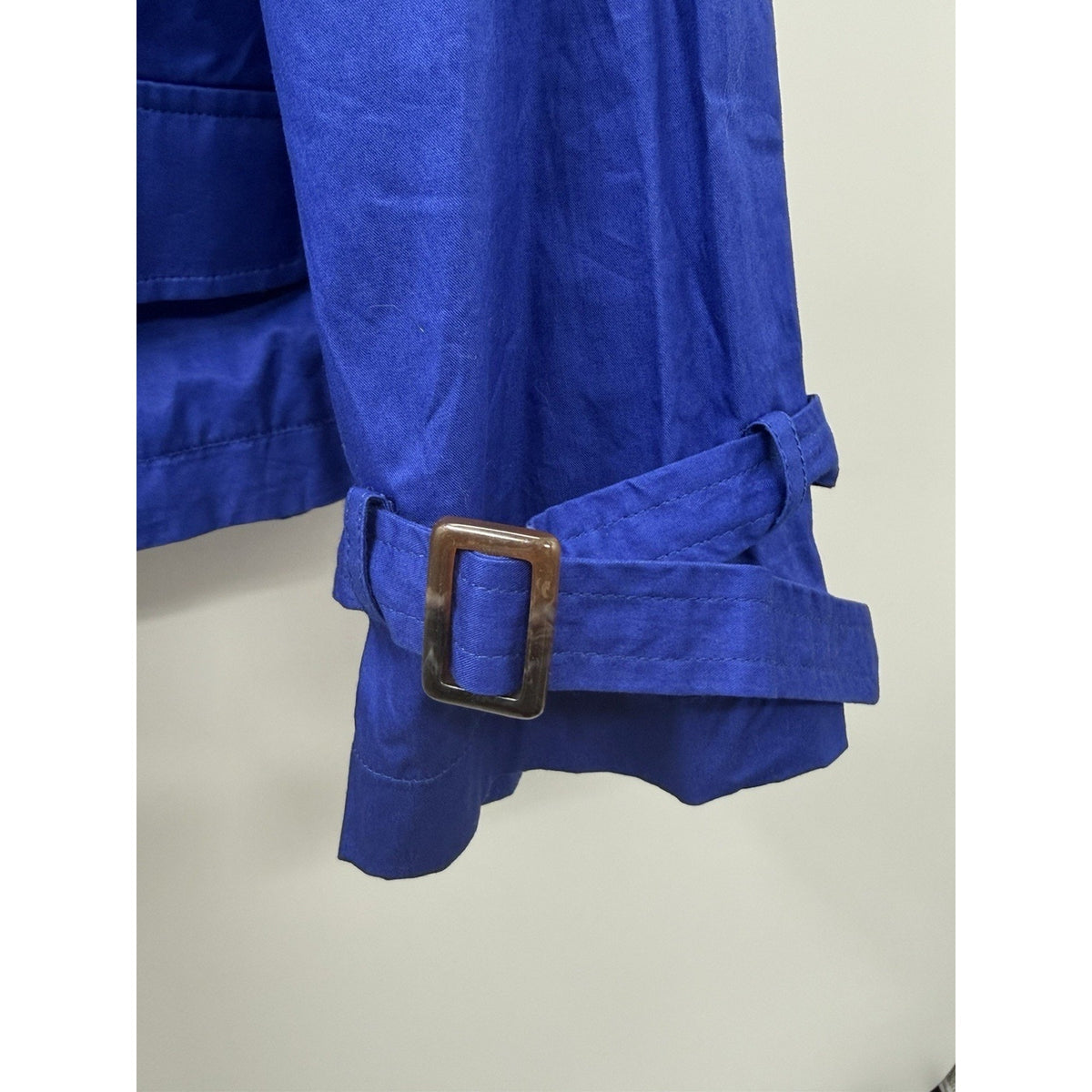Ashro 3X Royal Blue Cropped Trench Jacket Double Breasted Cotton NWT Plus Size