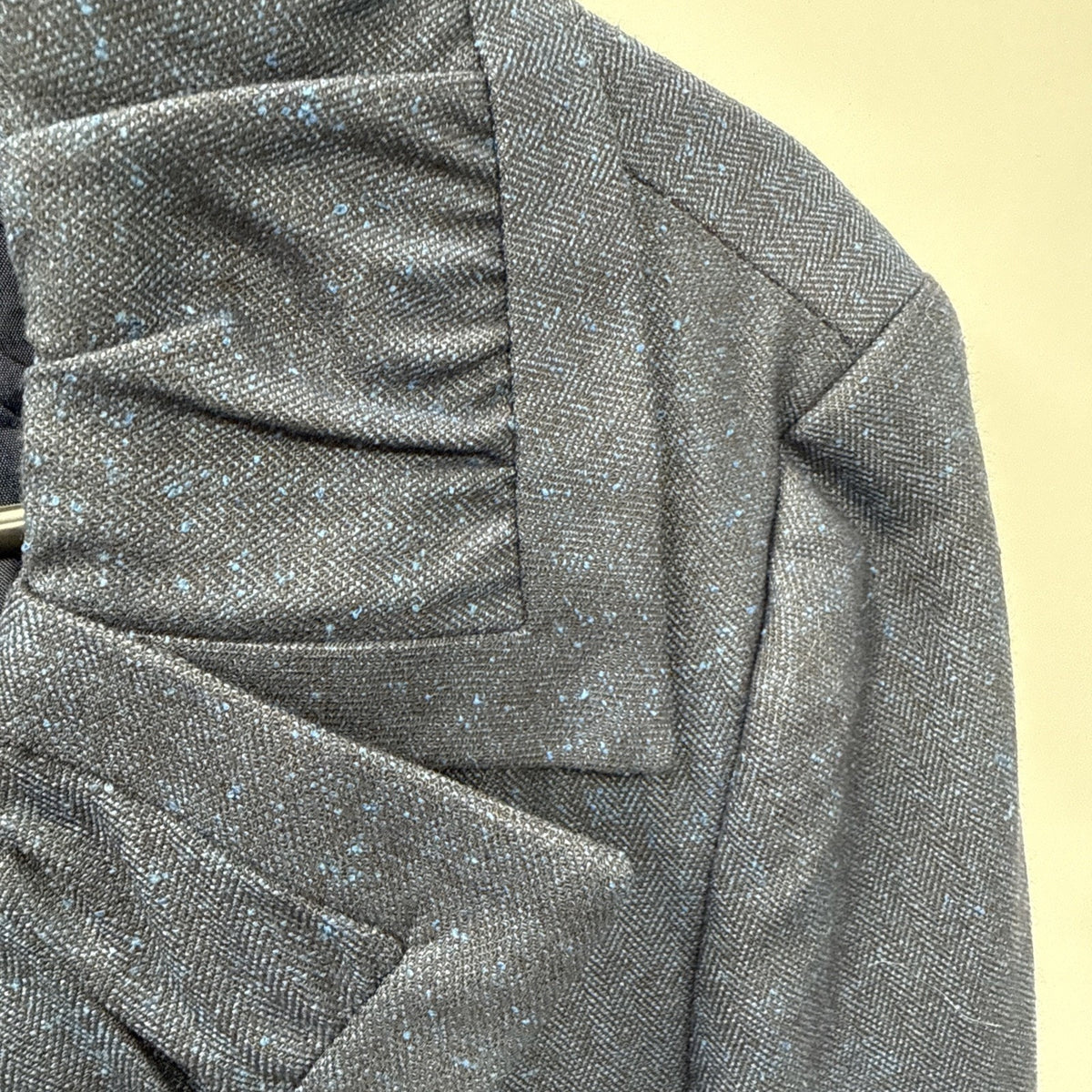 George Designs By Mark Eisen Women Size 16 Ruched Collar Blue Blazer Jacket