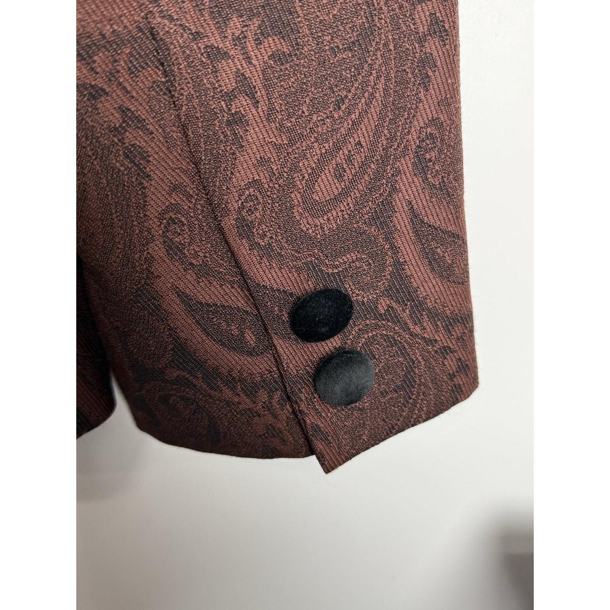 E.R. Gerard Renlyn Vintage Paisley Blazer 10 Velvet Collar Button Front Jacket