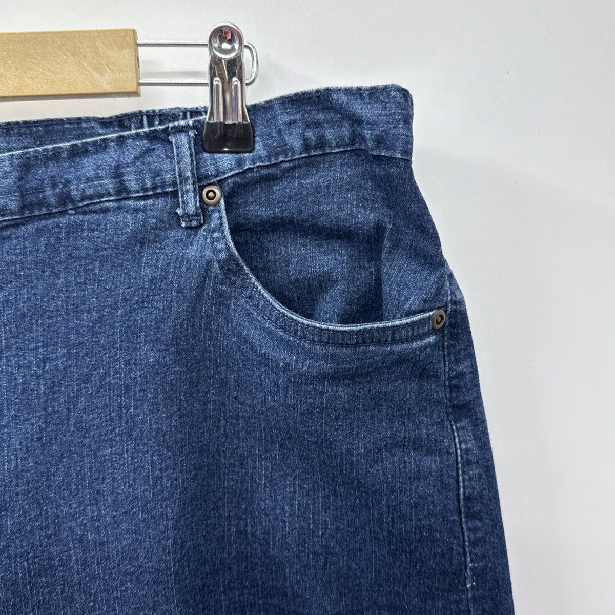 Ruby Rd Jeans Women Blue 5 Pocket Sz 18W Back Elastic Waist Zip Button Comfort
