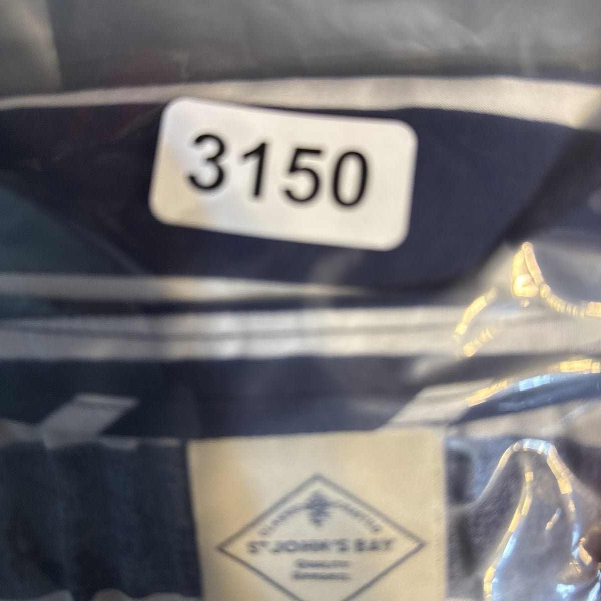 St John’s Bay Medium Blue White Striped Rayon Peasant Blouse Coastal Cottage