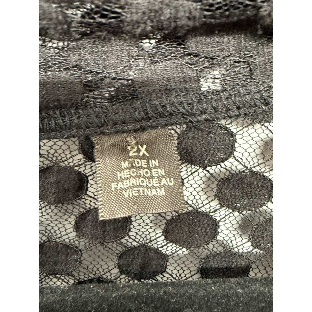 Sky's The Limit Womens 2X Black Sheer Mesh Polka Dot Cowl Neck Tunic Top