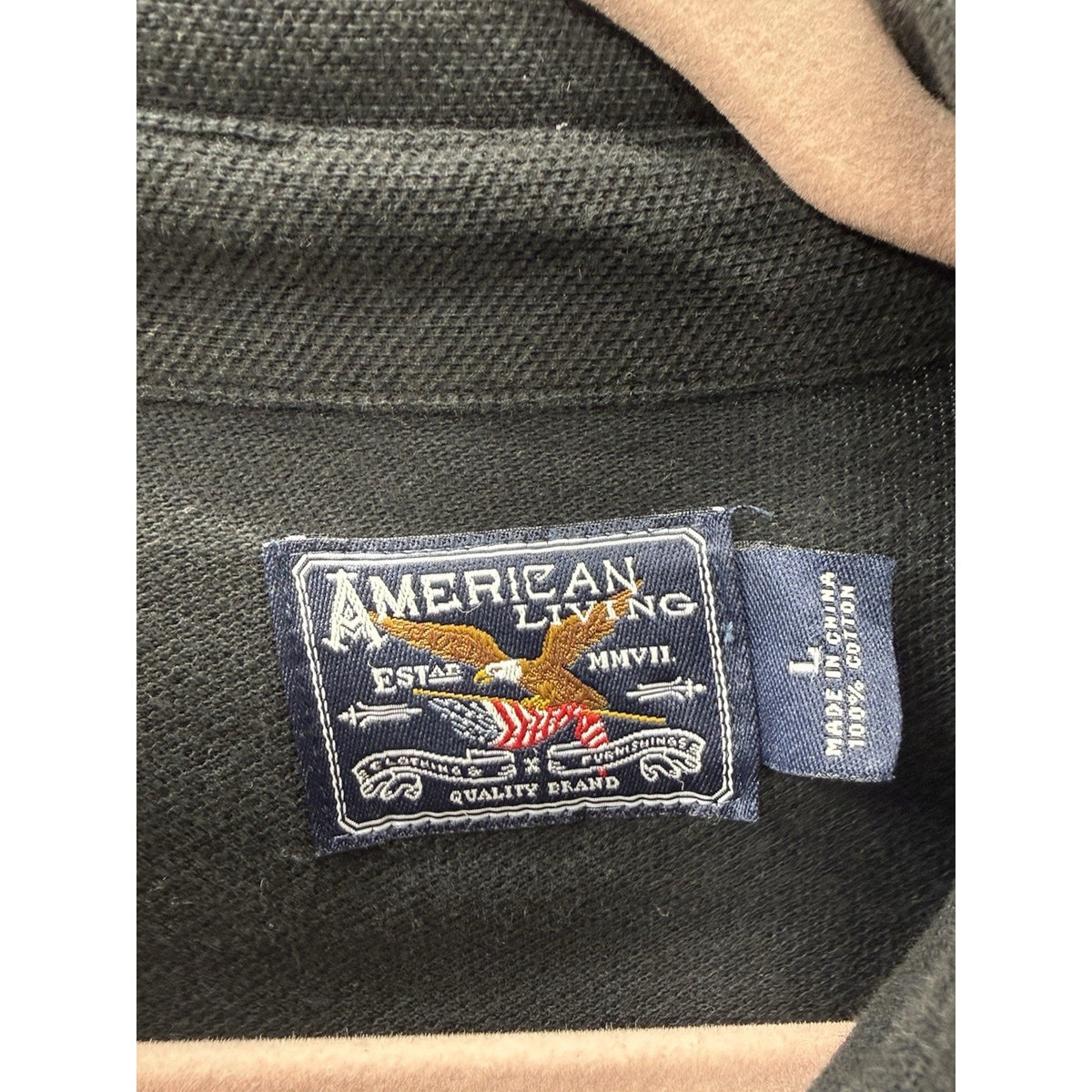 American Living Black Shirt Dress Belted Button Front Roll Tab Sleeve Medium