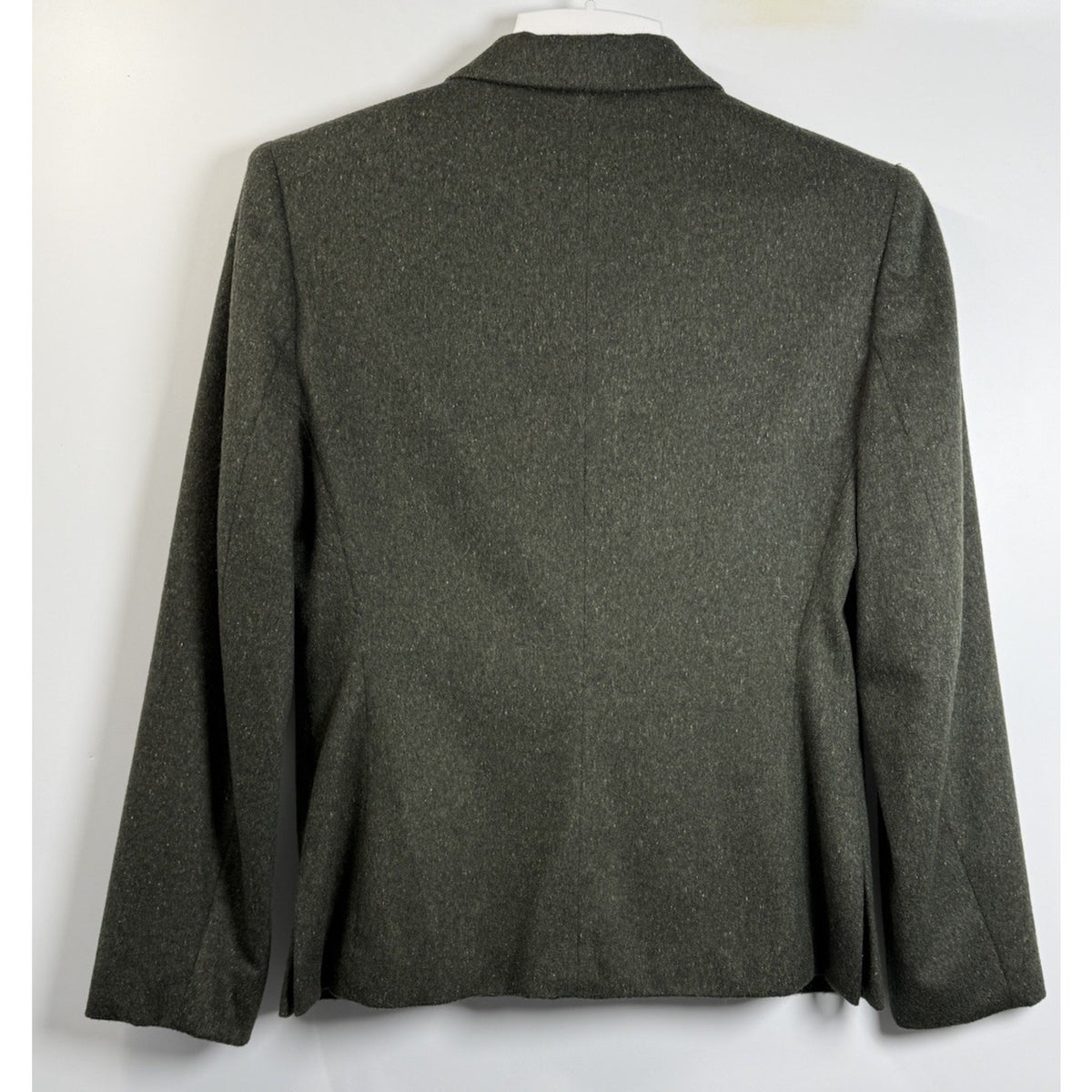 Jones New York Wool Blazer Womens 8 Green Double Vent Jacket Classic Academia