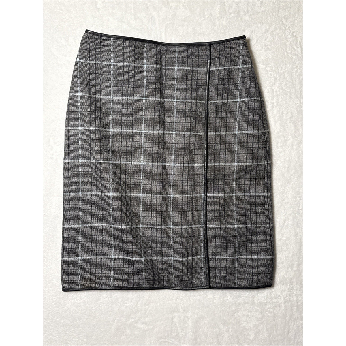 WOMEN’S BANANA REPUBLIC GRAY PLAID WOOL PENCIL SKIRT SZ 6