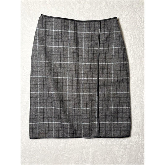 WOMEN’S BANANA REPUBLIC GRAY PLAID WOOL PENCIL SKIRT SZ 6
