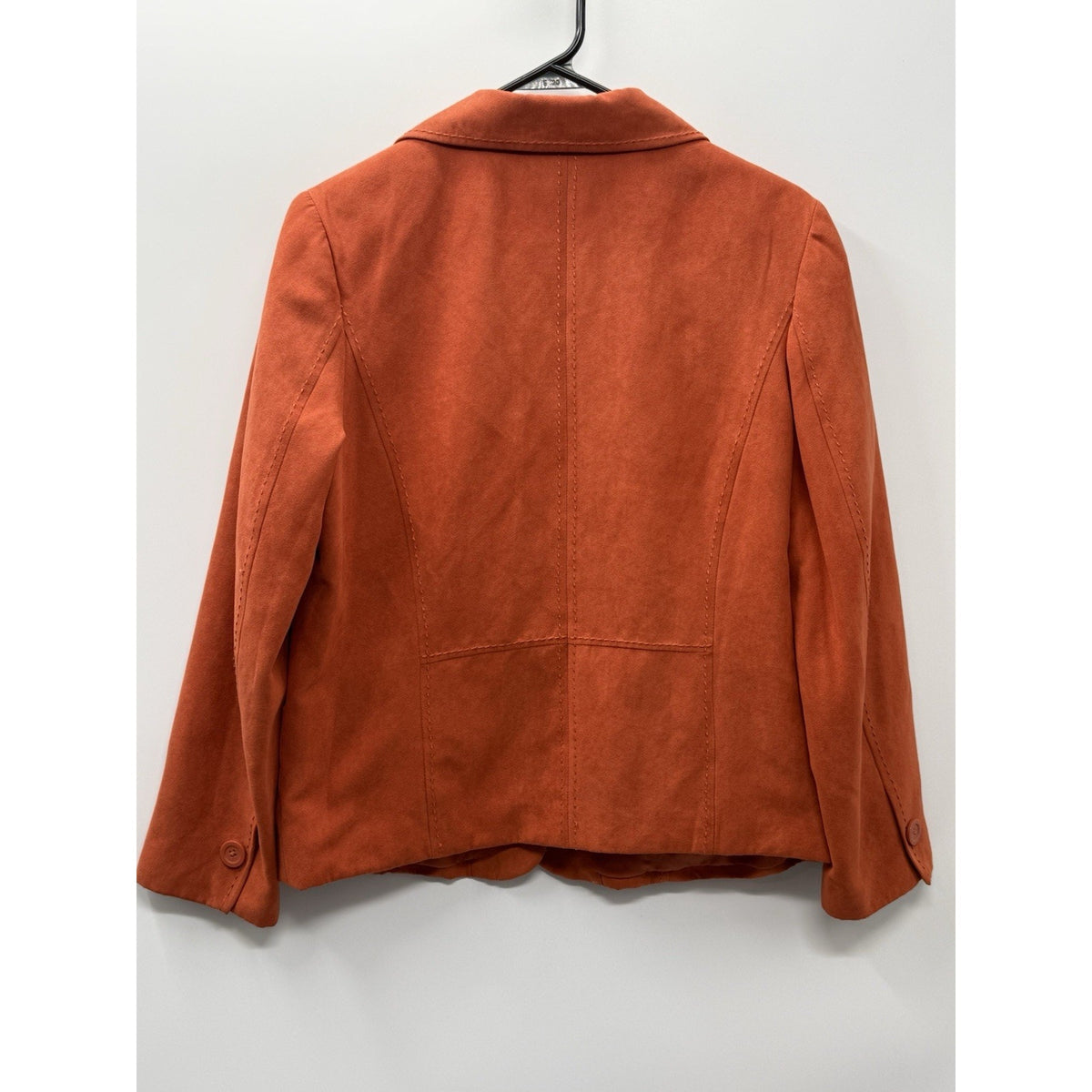 Studio Works Womens Blazer Jacket Size 12 Burnt Orange Faux Suede Career Western