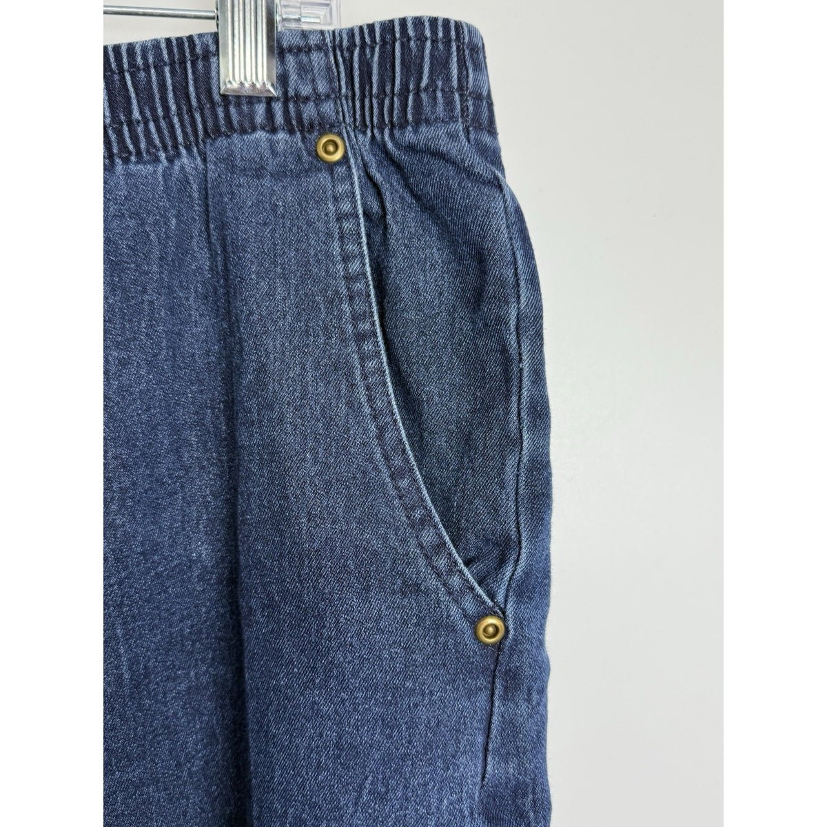 Hasting & Smith Denim Crop Pants Women Sz Large Elastic Waist