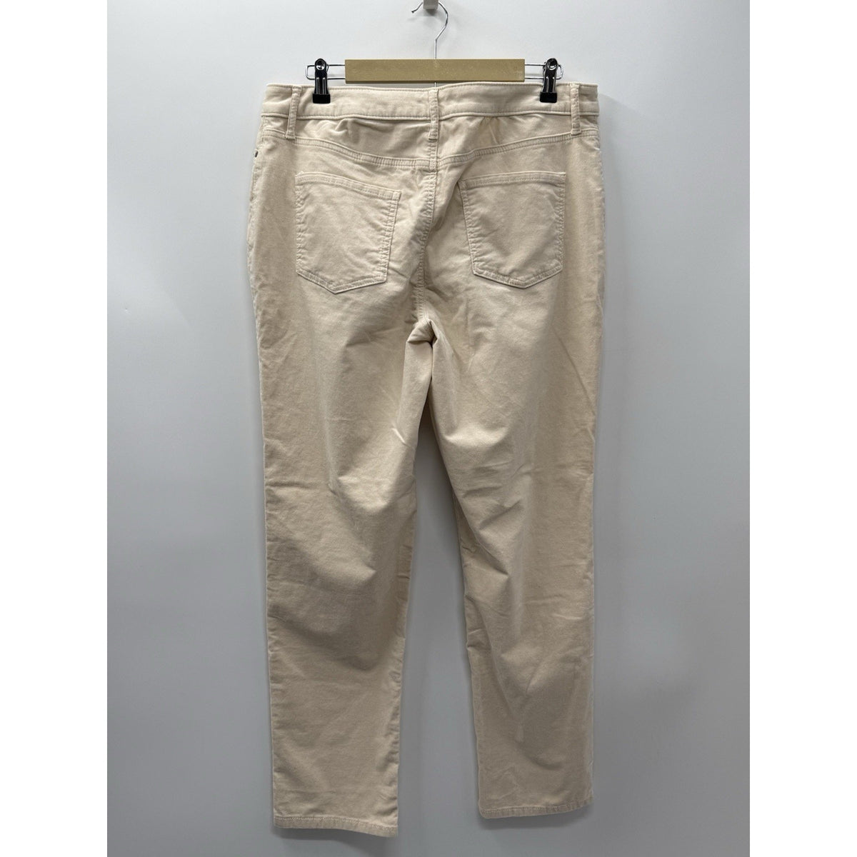 Croft & Barrow Womens 16 Ivory Corduroy Pants Straight Leg Stretch