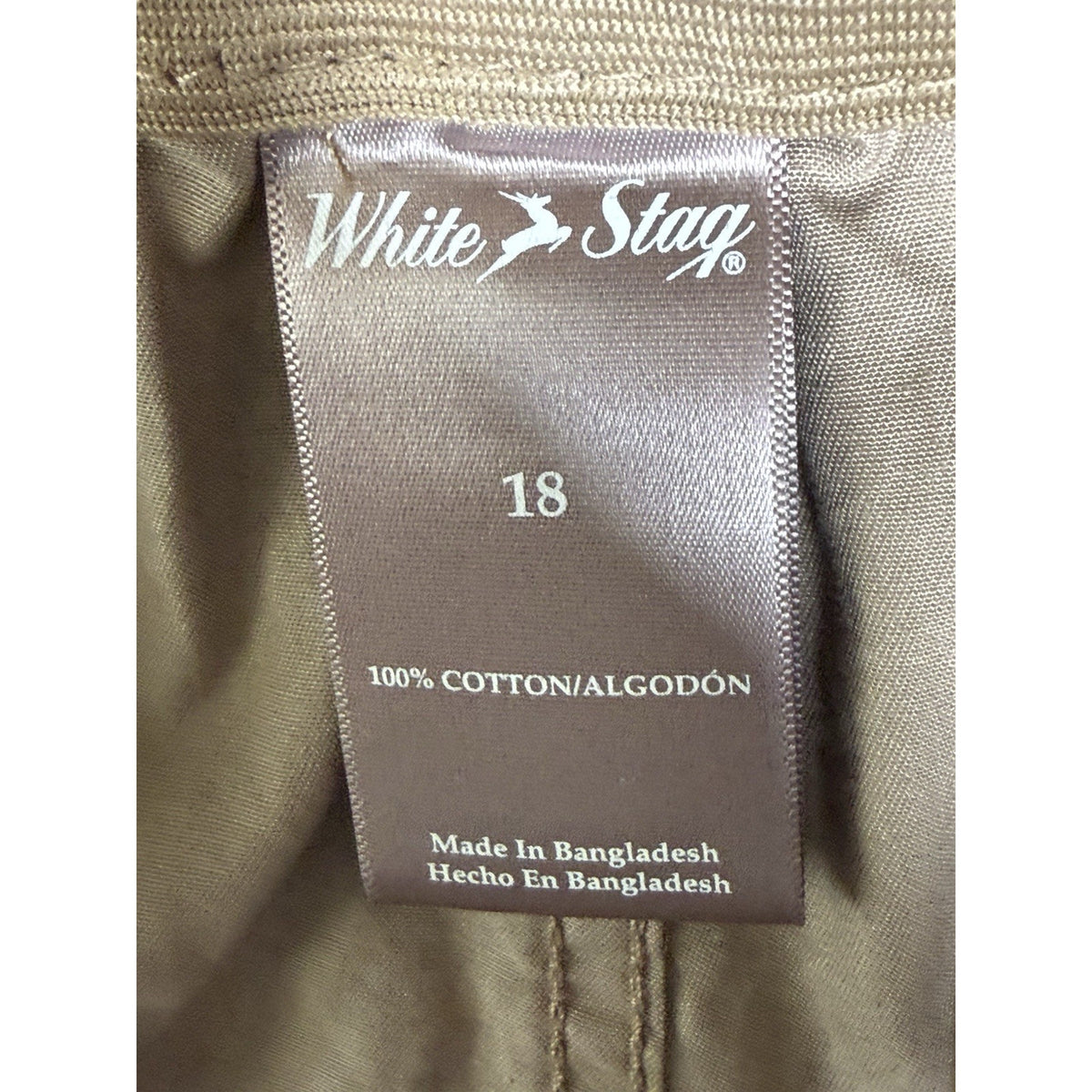 White Stag Women 18 Khaki Cargo Capri Pants Cotton Utility Casual Lightweight