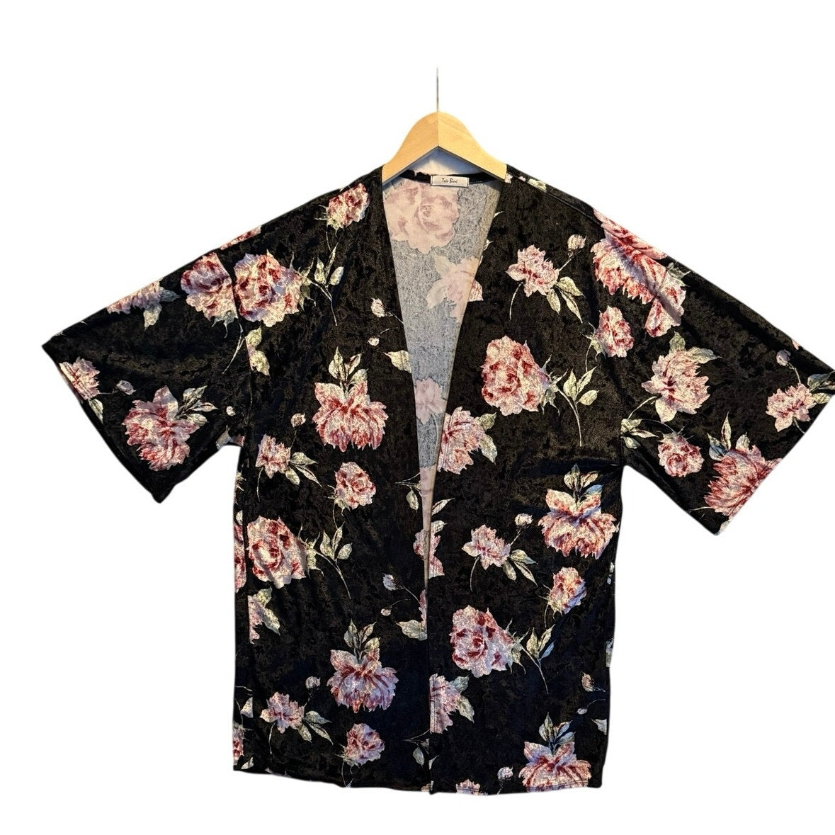 Tres Bien Velvet Floral Kimono Jacket ML Whimsigoth Dark Romance Rose Goth 90s⁠