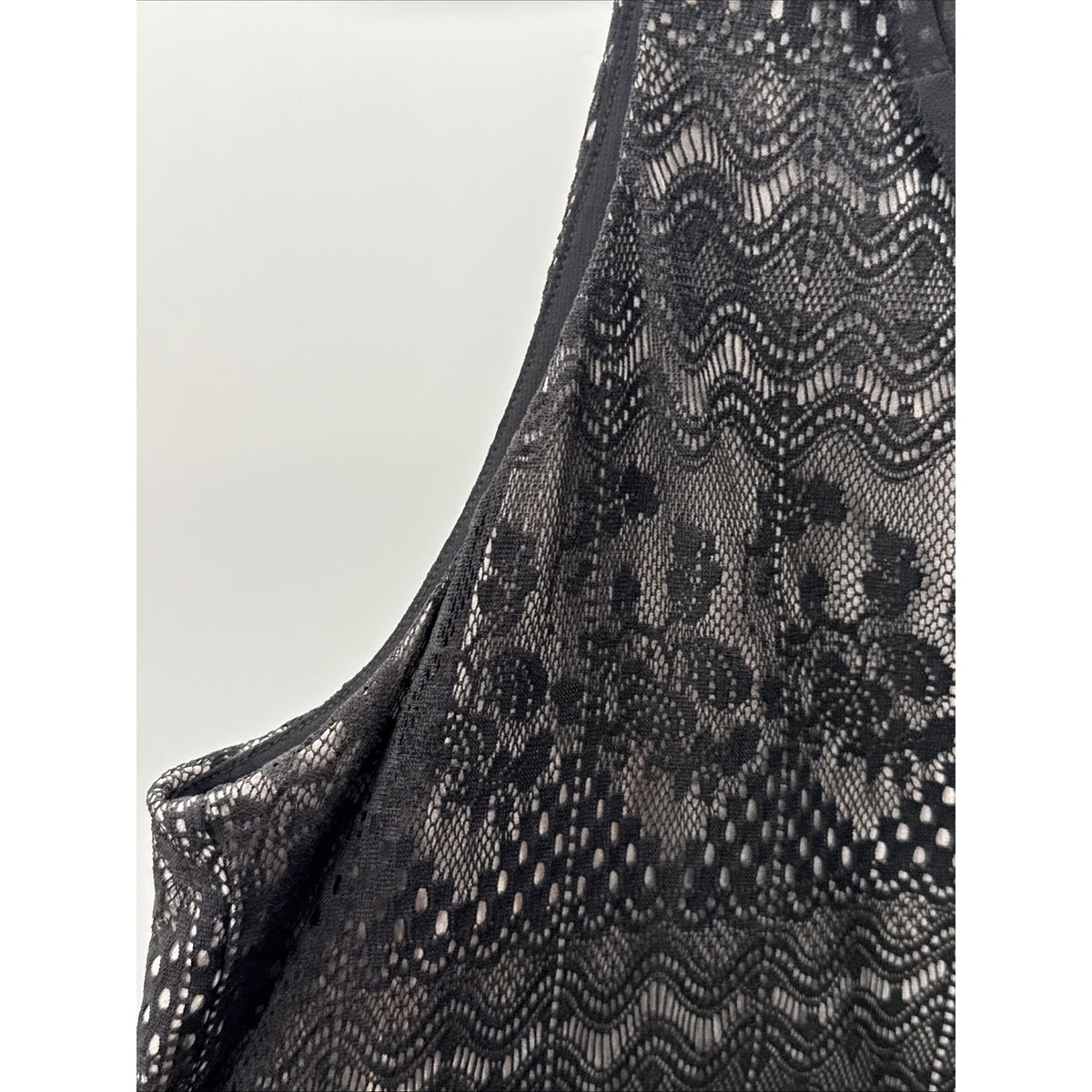 CAbi Blouse Top Womens L Black Lace Bow Whimsigoth Romantic Fairy 90s Romantic