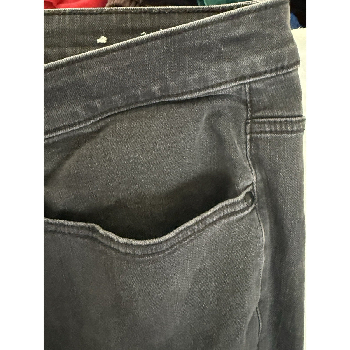 Lane Bryant Signature Fit Mid-Rise Charcoal Wash Straight Stretch Jeans