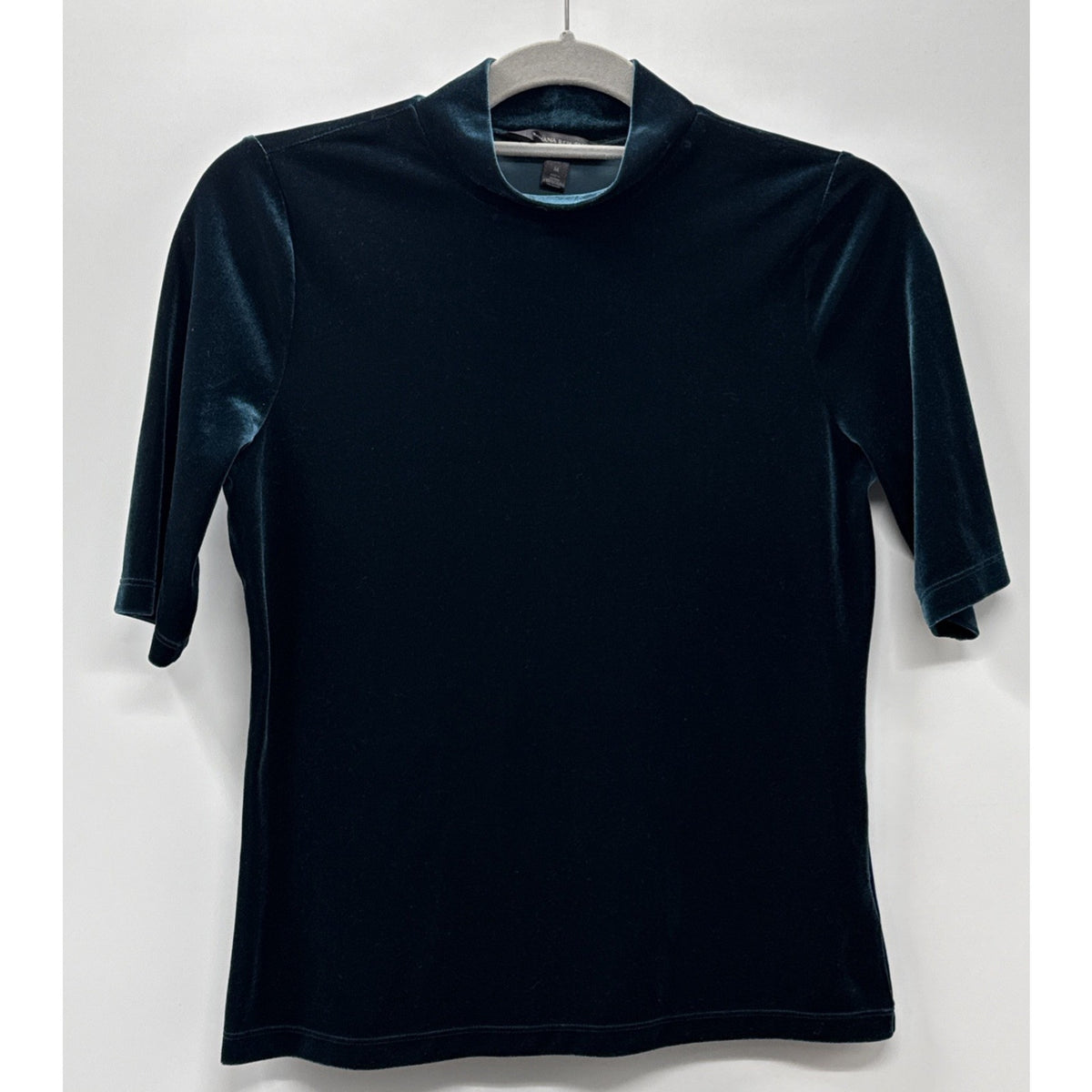 Banana Republic Mockneck Velvet Shirt Dark Teal size Medium womens