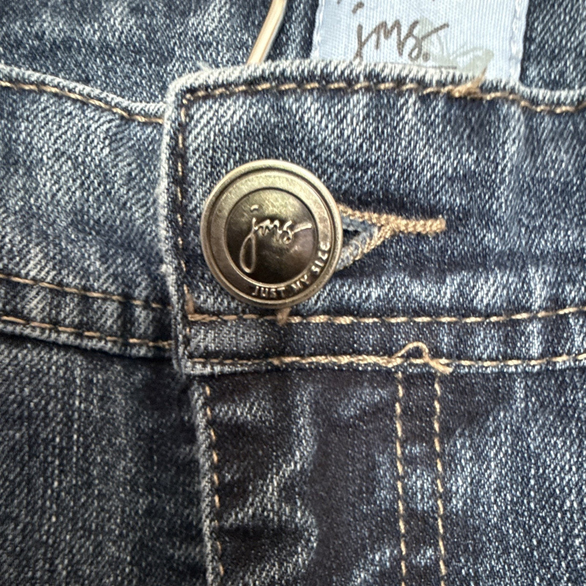 Just My Size JMS Women 24W Plus Blue Medium Wash Crop Jeans Stretch Straight